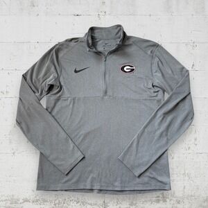 Nike Georgia Bulldogs 1/4 Zip Pullover Shirt Womens Sz M Gray Dri-Fit AR7135-063